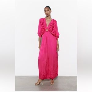NWT Zara Wrinkled Satin Effect Jumpsuit